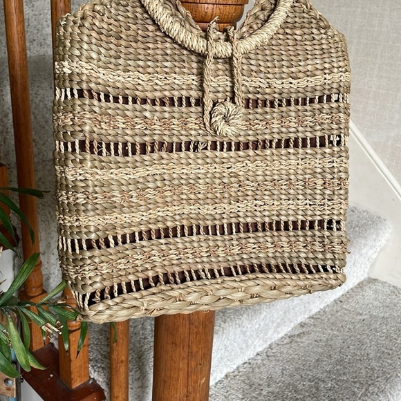 Natural Boho Woven Wicker Tote Clutch Purse - Picture 3 of 14